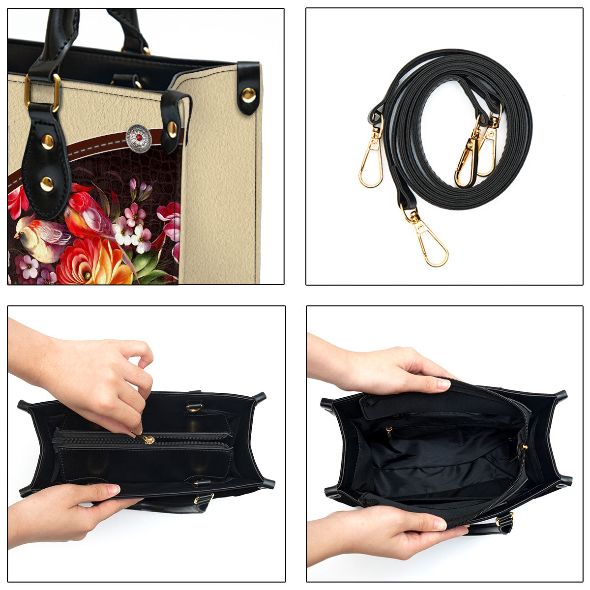 Personalized Flower May He Make All Your Plans Succeed Leather Bag - Christian Pu Leather Bags For Women