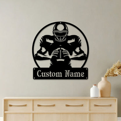 Personalized Football Player Metal Sign - Football Team Gift - Football Room Decor - Sport Lover Gift