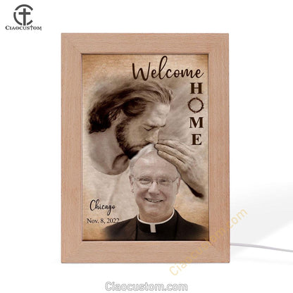 Personalized Frame Lamp Safe In God's Arms - Custom Welcome Home Frame Lamp Wall Art - Digital File