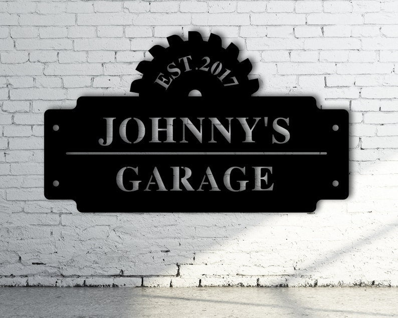 Personalized Garage Sign - Custom Shop Sign - Personalized Gift For Dad - Personalized Metal Shop Sign - Garage Sign Men