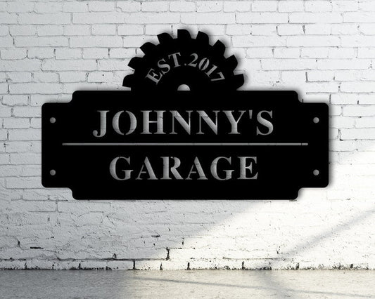 Personalized Garage Sign - Custom Shop Sign - Personalized Gift For Dad - Personalized Metal Shop Sign - Garage Sign Men