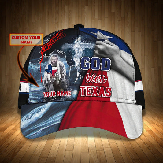 Personalized God Bless Texas 3D Full Print Baseball Cap - Texas American Pride Cap Hat - Texas Cap Hat