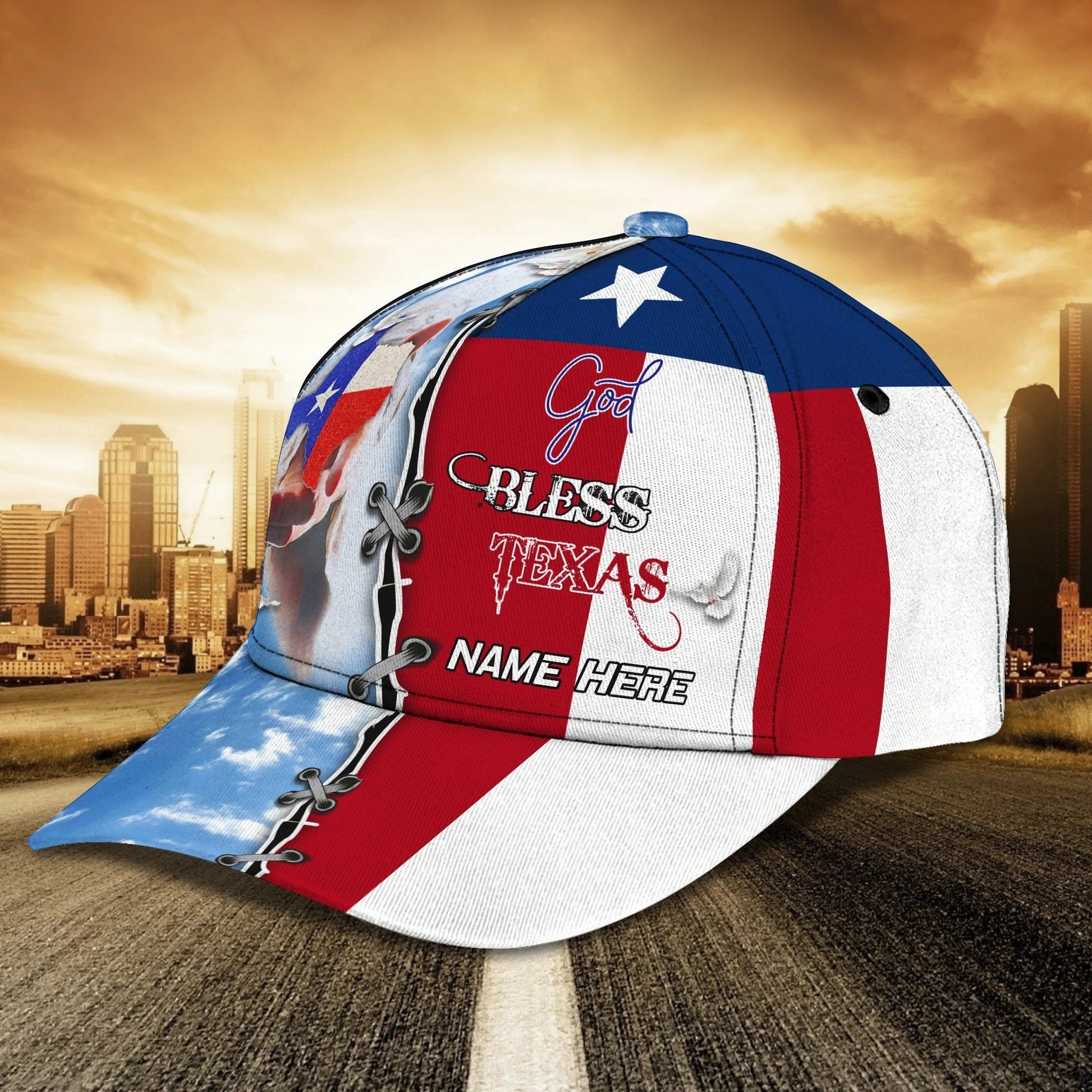 Personalized God Bless Texas 3D Full Print Baseball Cap - Texas American Pride Cap Hat - Texas Cap Hat
