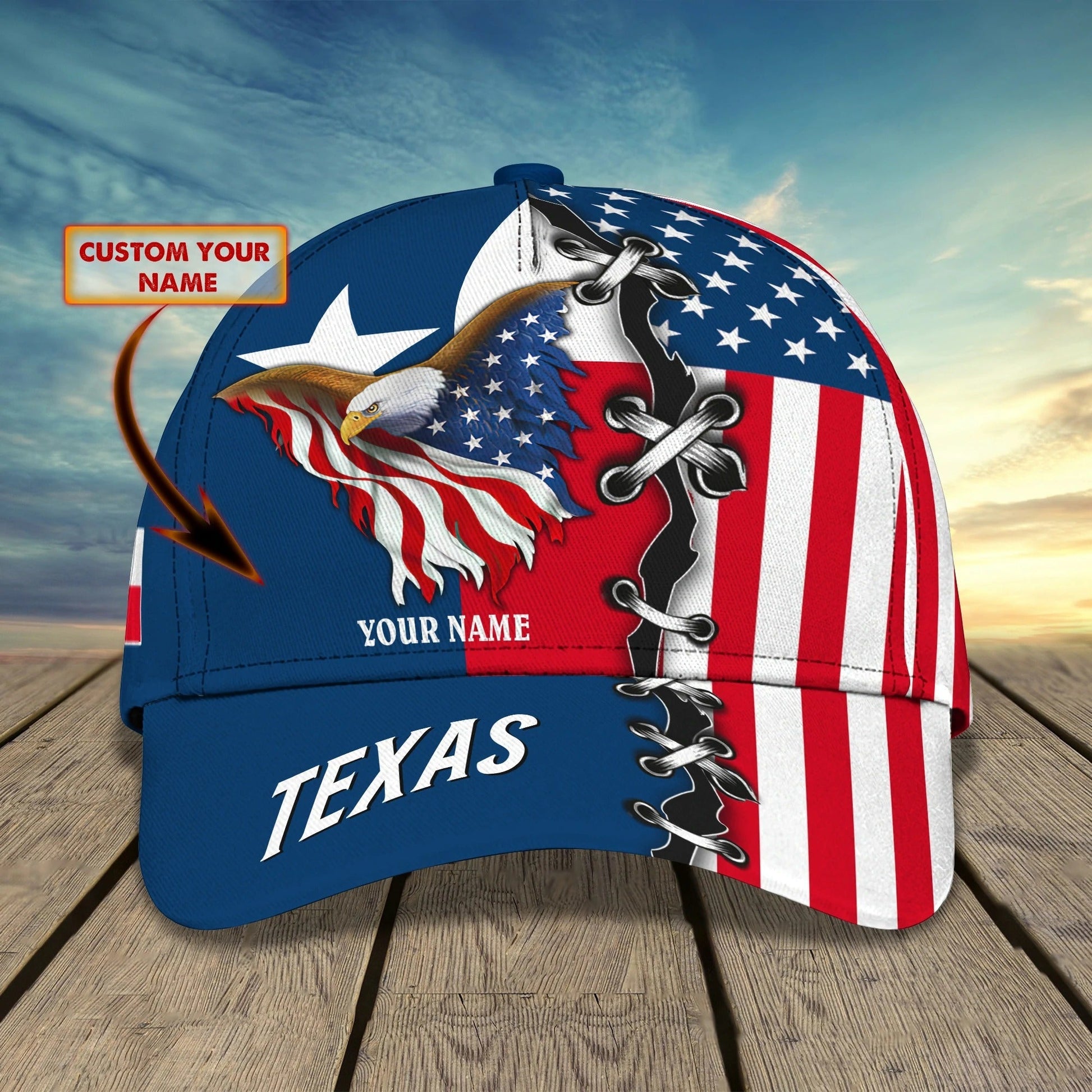 Personalized God Bless Texas 3D Full Print Baseball Cap - Texas American Pride Cap Hat - Texas Cap Hat