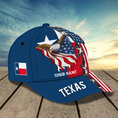 Personalized God Bless Texas 3D Full Print Baseball Cap - Texas American Pride Cap Hat - Texas Cap Hat