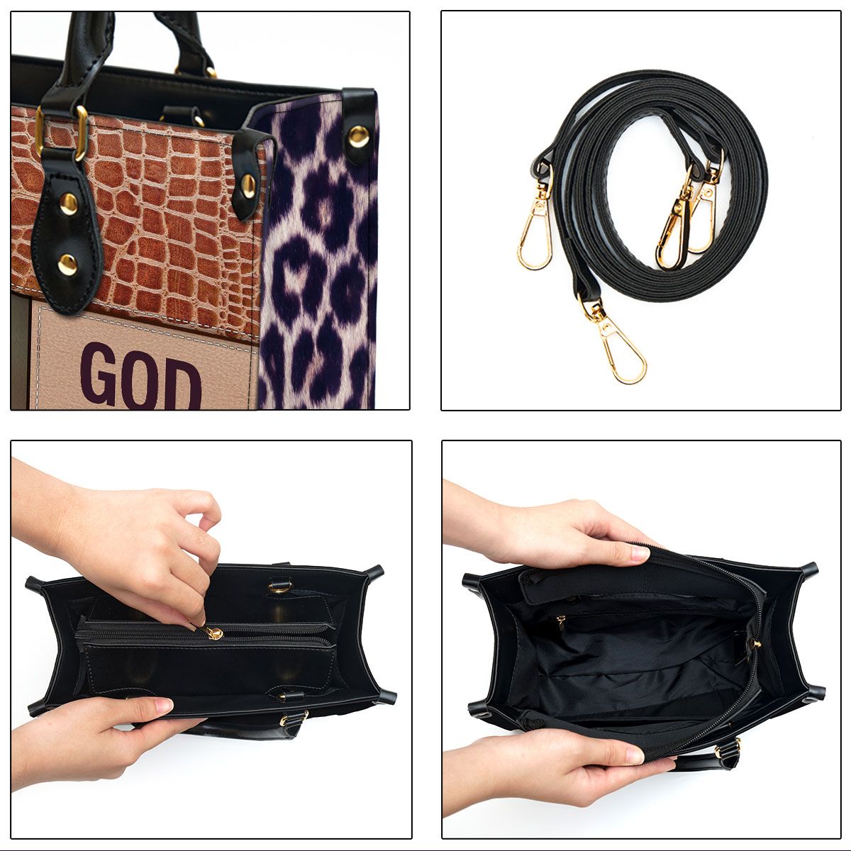 Personalized God Created Me Just For You Lovely Leather Bag - Christian Pu Leather Bags For Women