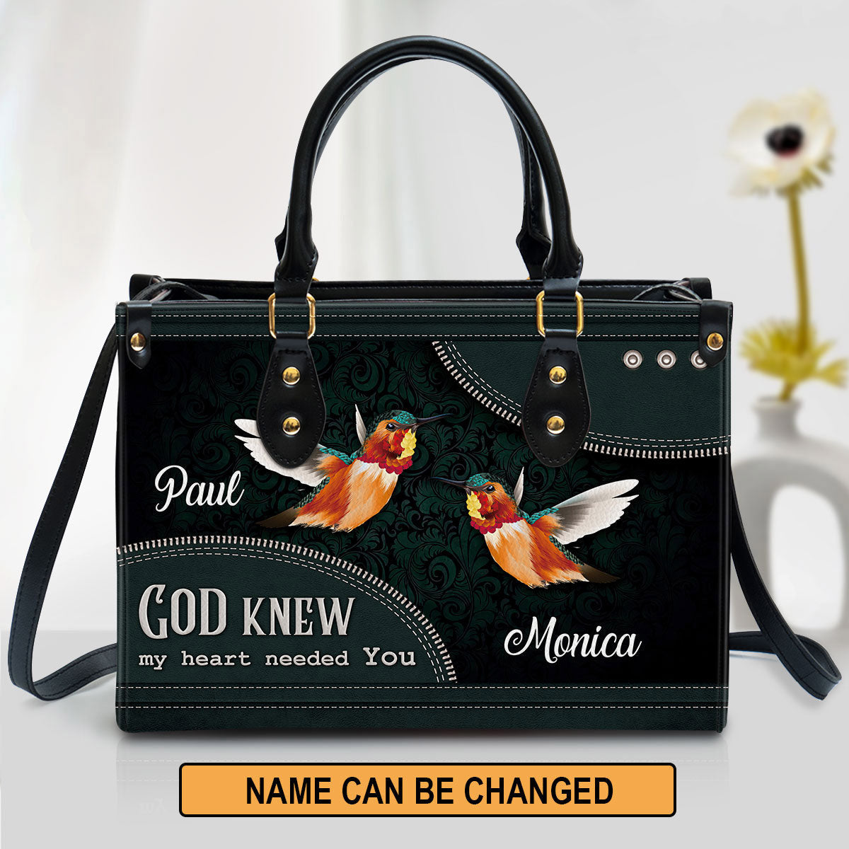 Personalized God Knew My Heart Needed You Leather Bag - Christian Pu Leather Bags For Women
