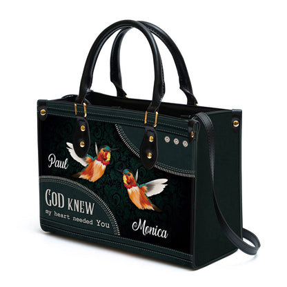 Personalized God Knew My Heart Needed You Leather Bag - Christian Pu Leather Bags For Women