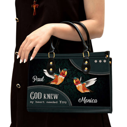 Personalized God Knew My Heart Needed You Leather Bag - Christian Pu Leather Bags For Women