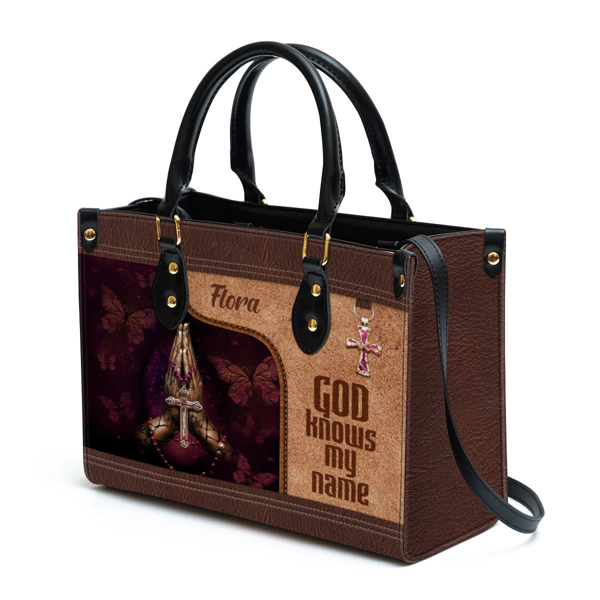 Personalized God Knows My Name Leather Bag - Christian Pu Leather Bags For Women