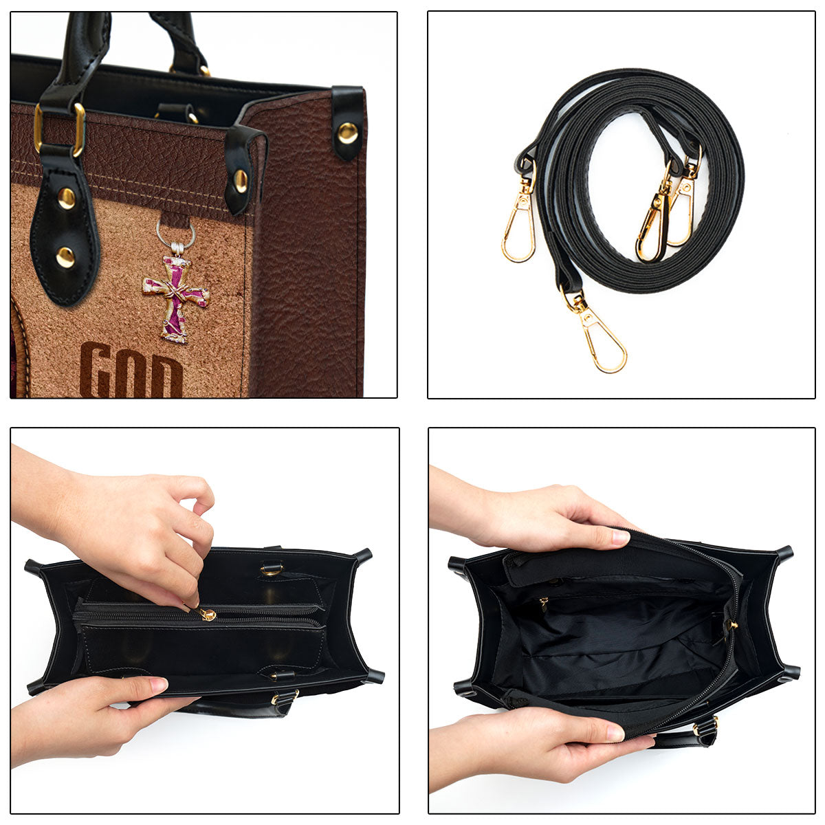 Personalized God Knows My Name Leather Bag - Christian Pu Leather Bags For Women