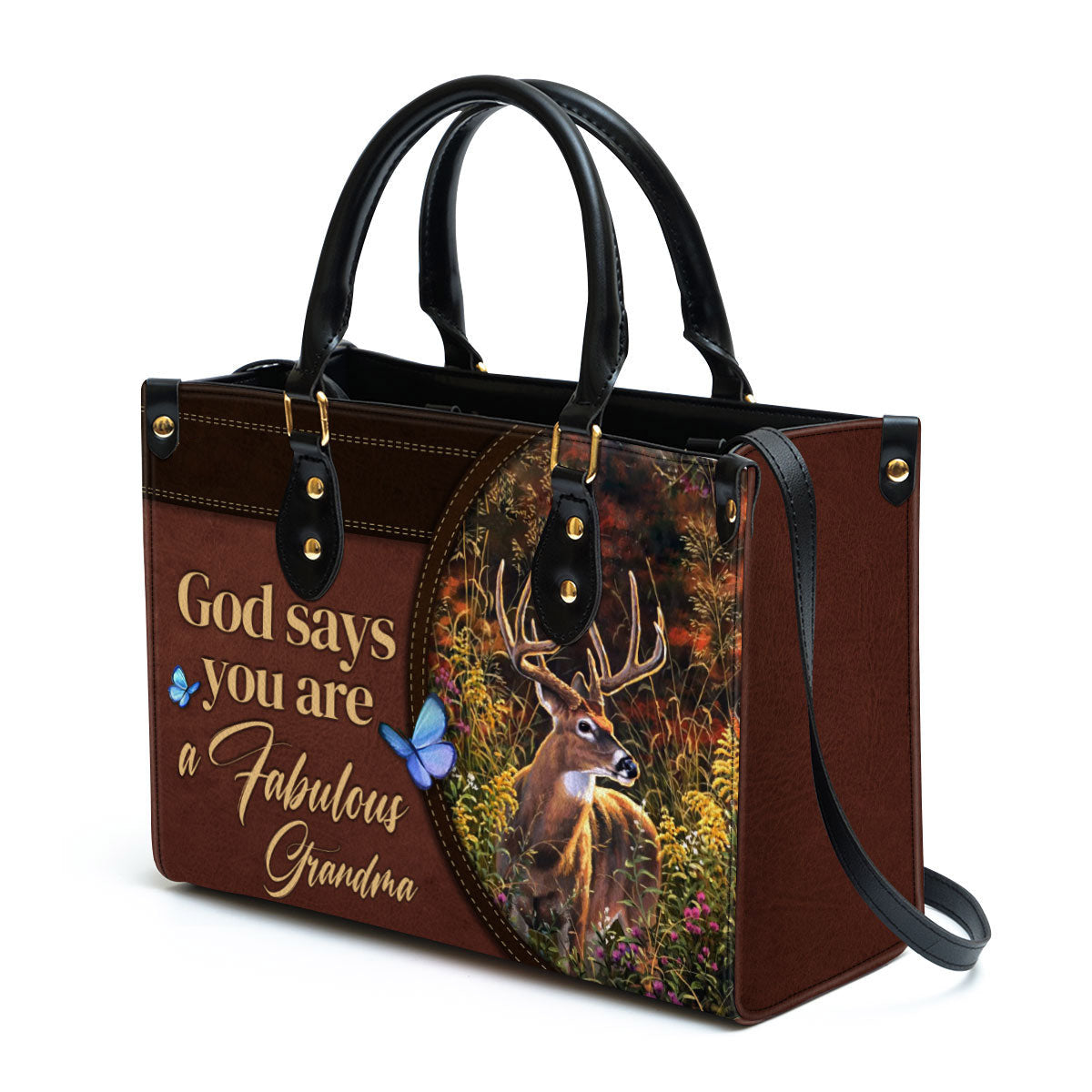 Personalized God Says You Are A Fabulous Grandma Leather Bag - Christian Pu Leather Bags For Women