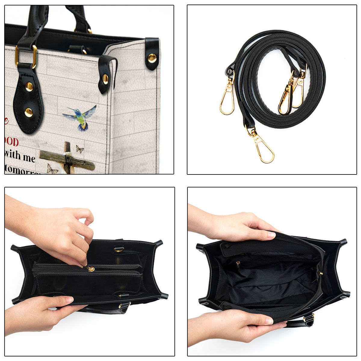 Personalized Gorgeous Cross I Still Believe In Amazing Grace Leather Bag - Christian Pu Leather Bags For Women