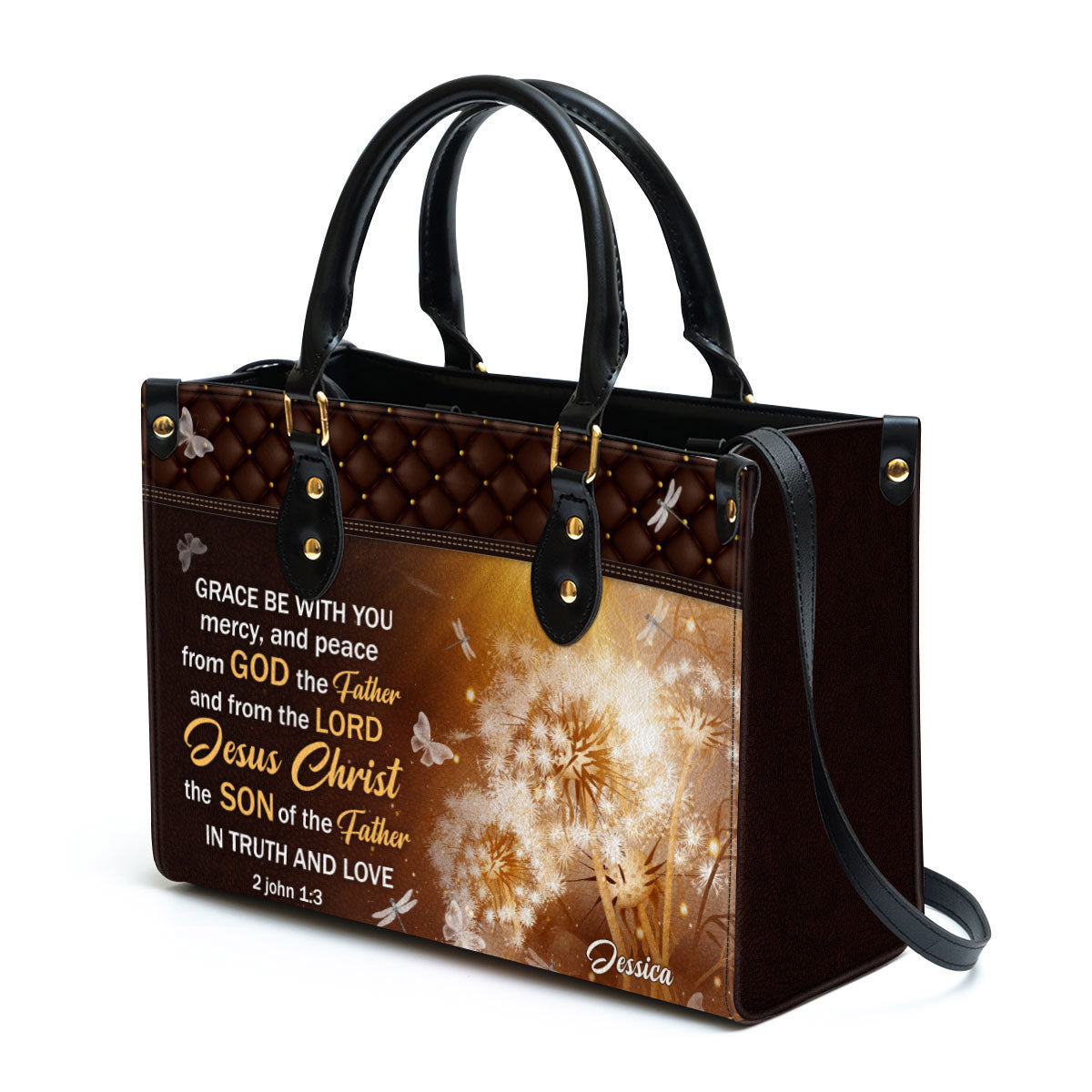 Personalized Grace Be With You Lovely Leather Bag - Christian Pu Leather Bags For Women