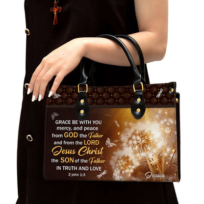 Personalized Grace Be With You Lovely Leather Bag - Christian Pu Leather Bags For Women