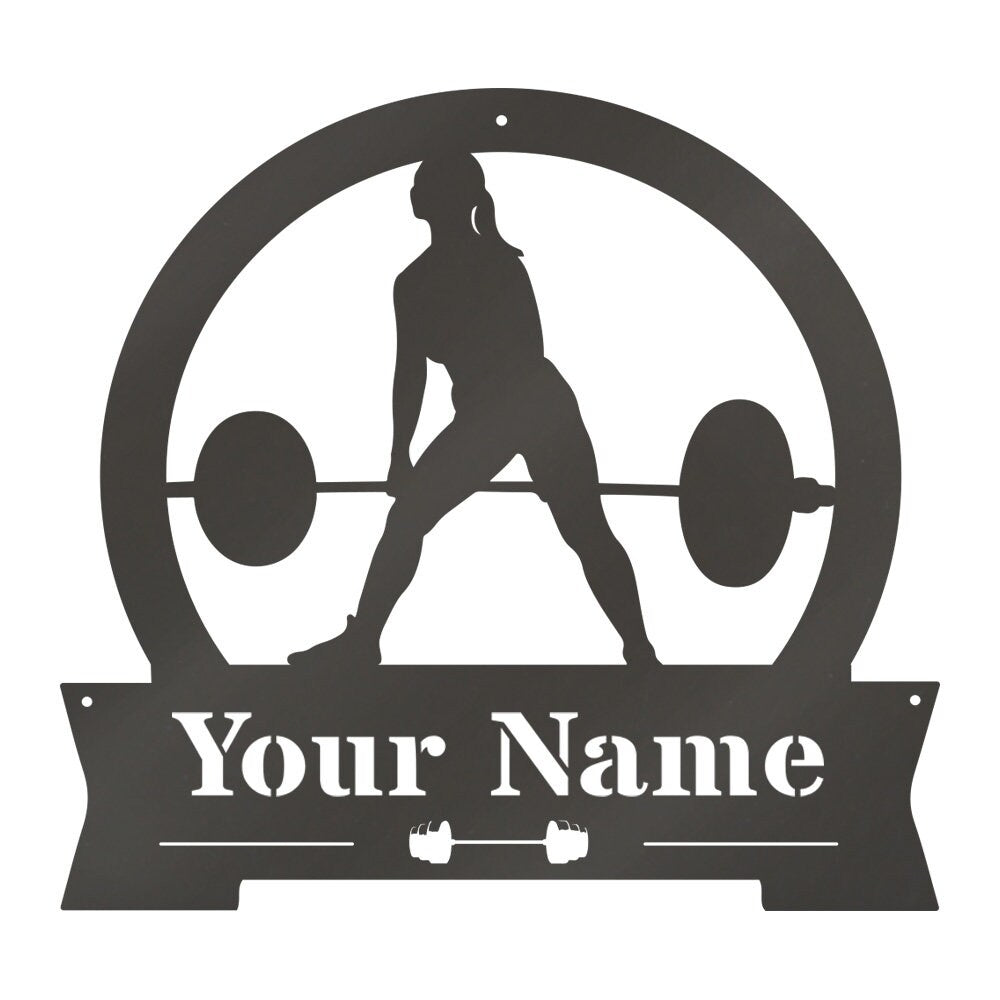 Personalized Gym Ladies Deadlift Monogram - Custom Metal Gym Sign - Outdoor Decor Metal Wall Art - Metal Signs For Home