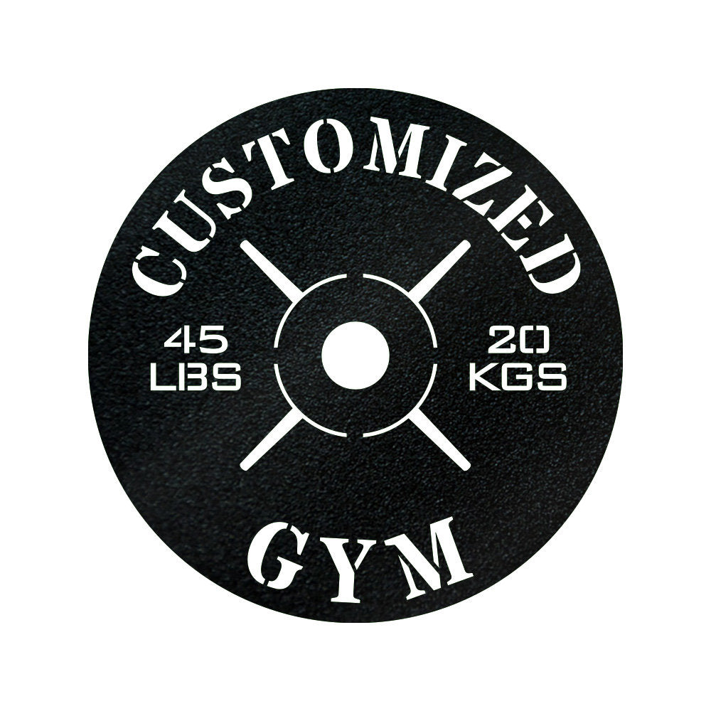 Personalized Gym Weight Plate Monogram - Cross Fit Sign - Custom Metal Gym Sign - Outdoor Decor Metal Wall Art - Metal Signs For Home
