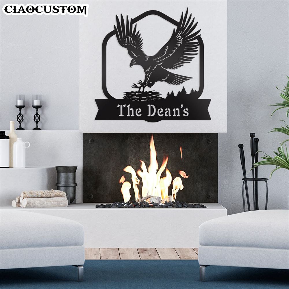 Personalized Hawk’s Nest Metal Sign - Hawk’s Nest Monogram - Hawk’s Nest Metal Wall Art