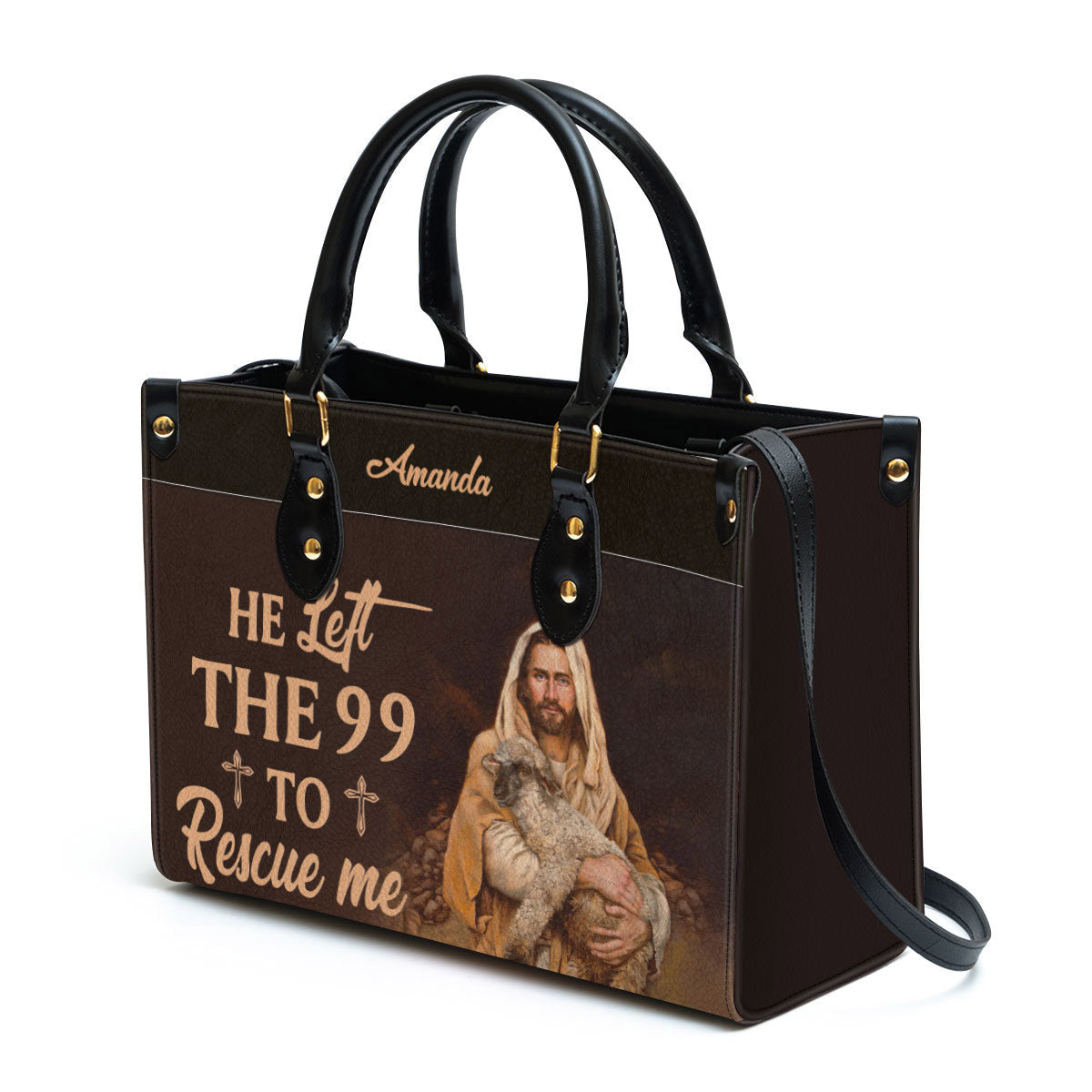 Personalized He Left The 99 To Rescue Me Unique Leather Bag - Christian Pu Leather Bags For Women