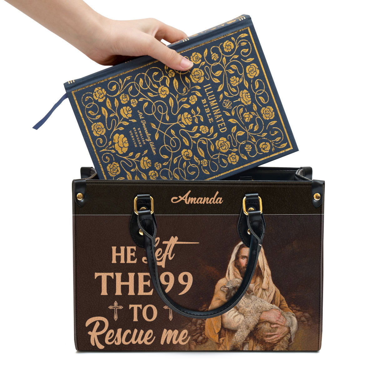 Personalized He Left The 99 To Rescue Me Unique Leather Bag - Christian Pu Leather Bags For Women