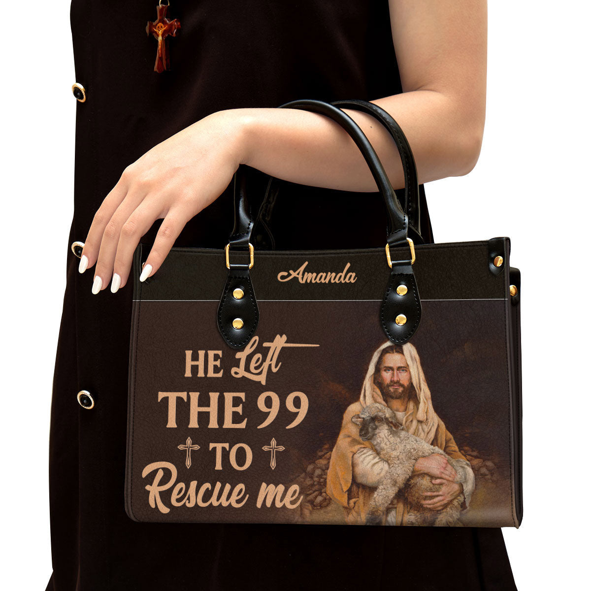 Personalized He Left The 99 To Rescue Me Unique Leather Bag - Christian Pu Leather Bags For Women