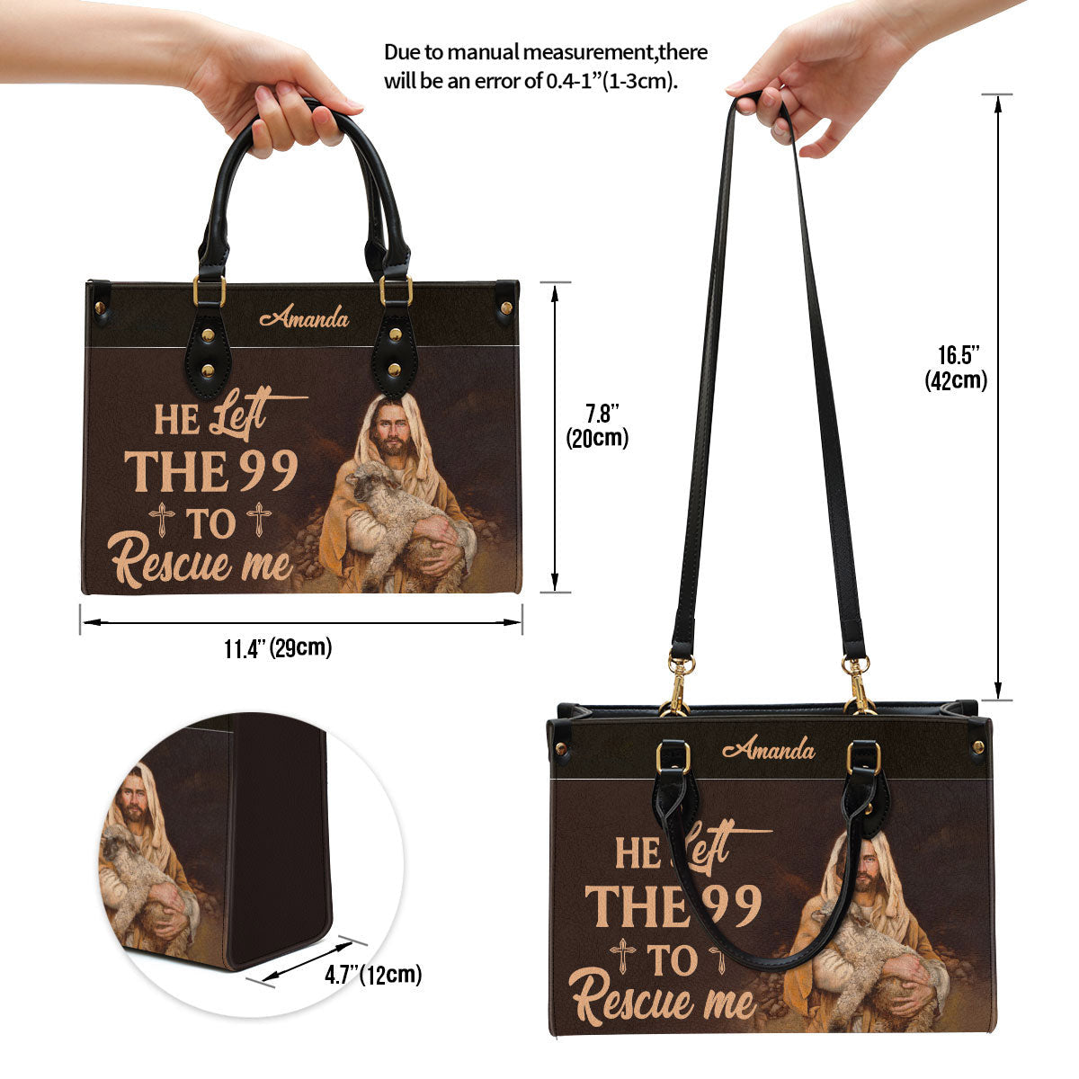 Personalized He Left The 99 To Rescue Me Unique Leather Bag - Christian Pu Leather Bags For Women