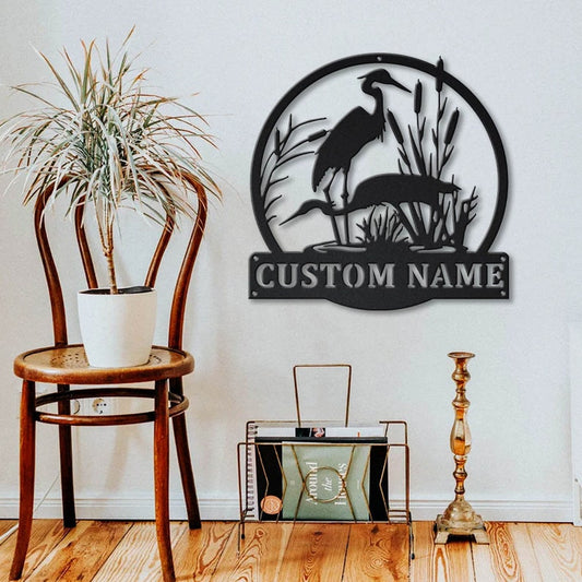 Personalized Herons Bird Metal Sign - Custom Herons Bird Metal Wall Art - Herons Bird Lover - Metal Decor Wall Art