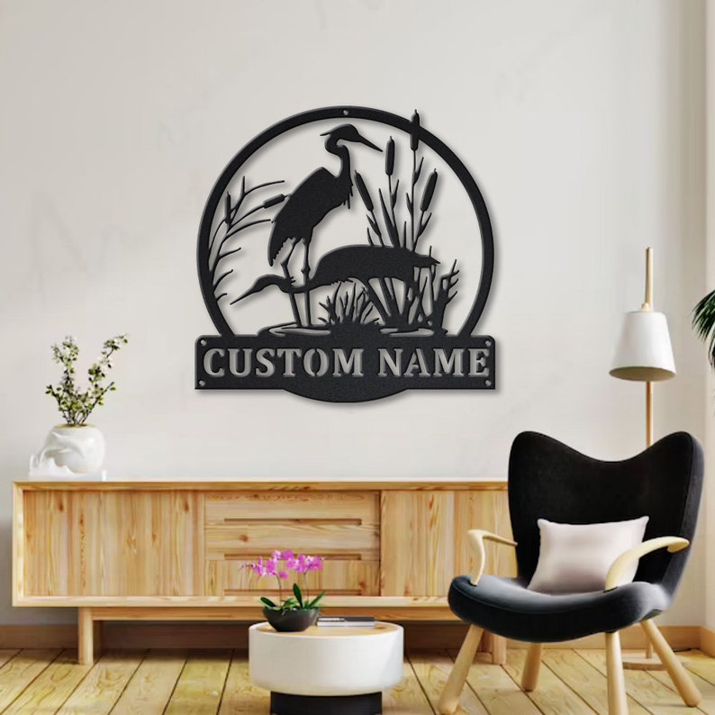 Personalized Herons Bird Metal Sign - Custom Herons Bird Metal Wall Art - Herons Bird Lover - Metal Decor Wall Art