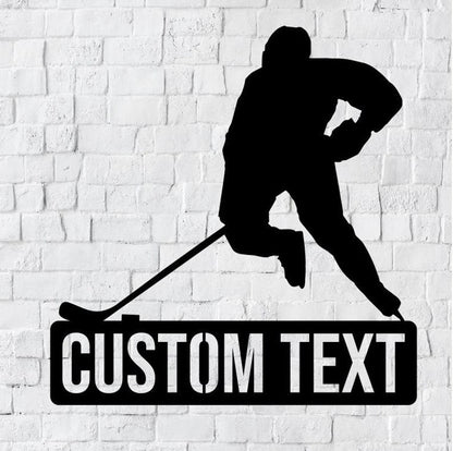 Personalized Hockey Metal Sign - Custom Hockey Player Name Metal Sign - Metal Hockey Wall Art