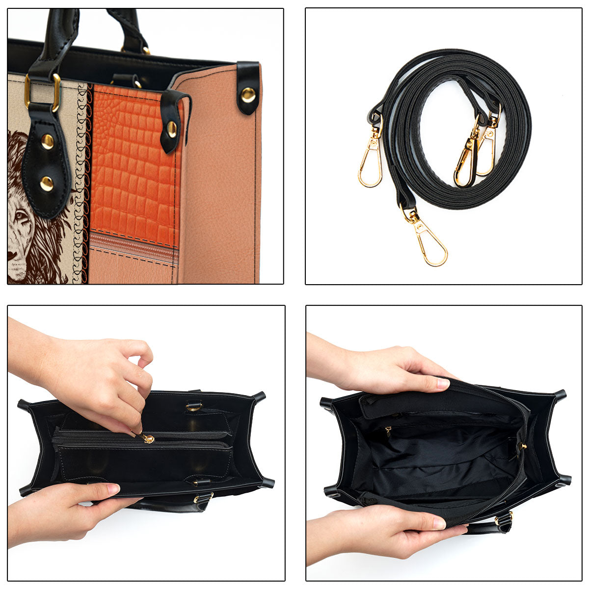 Personalized I Am A Daughter Of God Special Lion Leather Bag - Christian Pu Leather Bags For Women