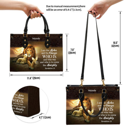 Personalized I Am The Alpha And The Omega Lovely Leather Bag - Christian Pu Leather Bags For Women