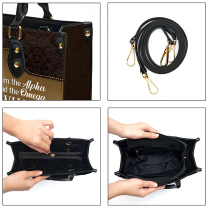 Personalized I Am The Alpha And The Omega Lovely Leather Bag - Christian Pu Leather Bags For Women