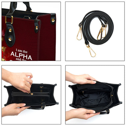 Personalized I Am The Alpha And The Omega Unique Leather Bag - Christian Pu Leather Bags For Women