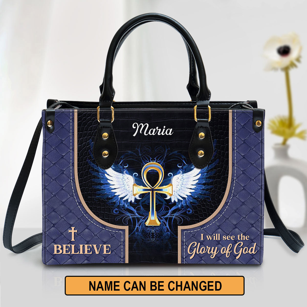 Personalized I Believe I Will See The Glory Of God Lovely Leather Bag - Christian Pu Leather Bags For Women