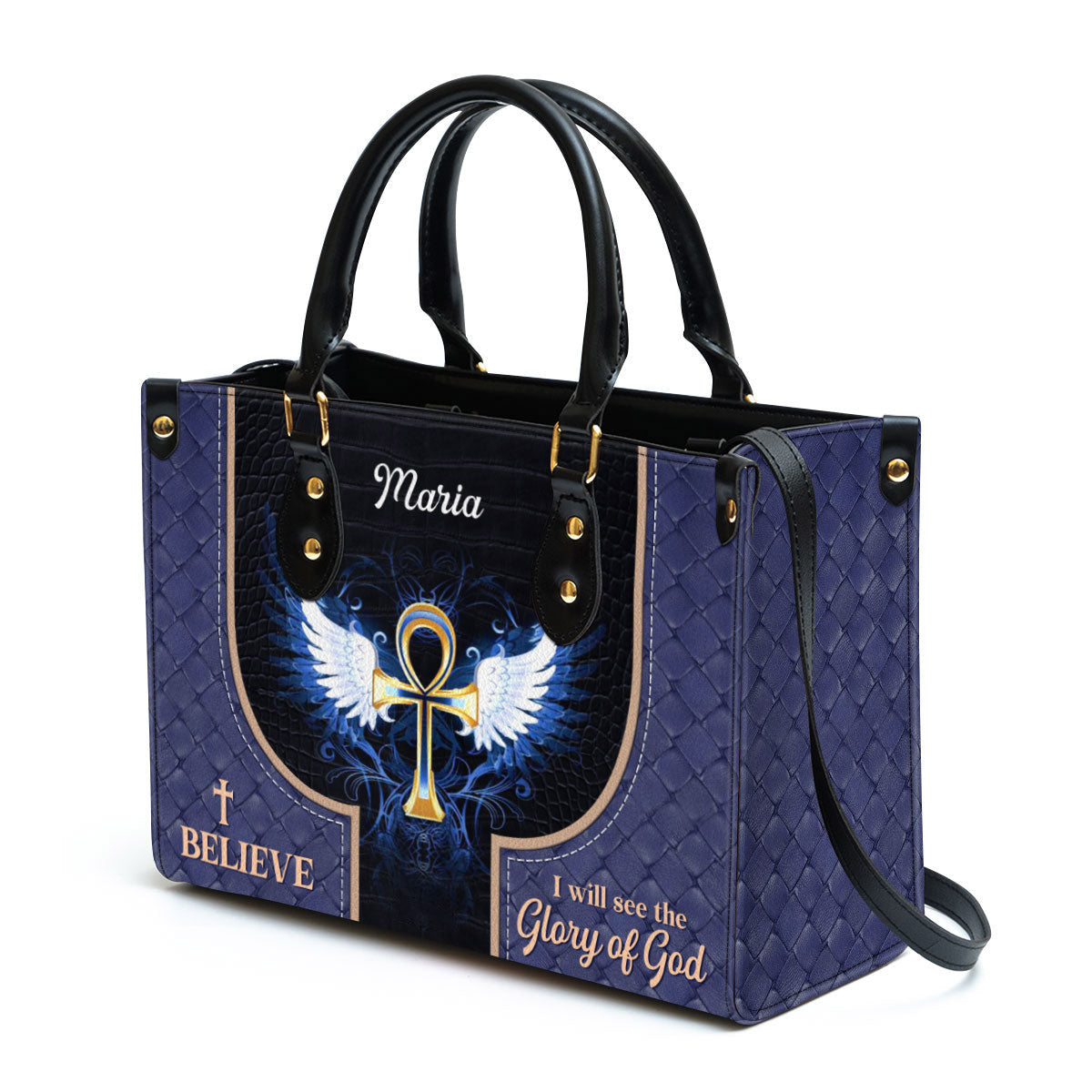 Personalized I Believe I Will See The Glory Of God Lovely Leather Bag - Christian Pu Leather Bags For Women