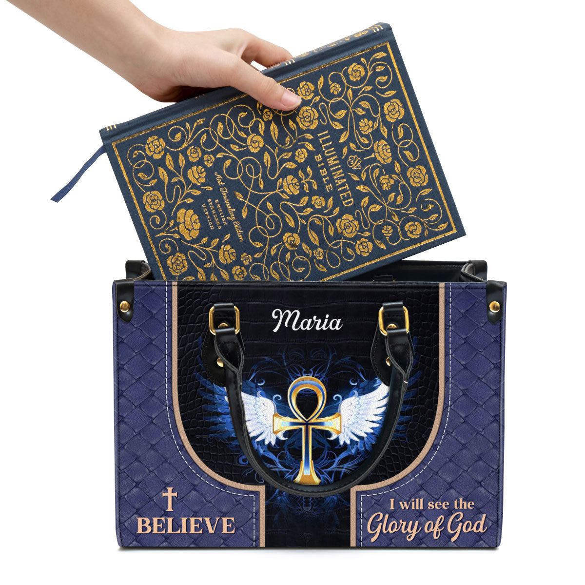 Personalized I Believe I Will See The Glory Of God Lovely Leather Bag - Christian Pu Leather Bags For Women