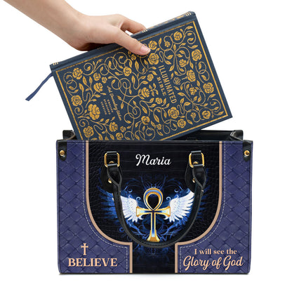 Personalized I Believe I Will See The Glory Of God Lovely Leather Bag - Christian Pu Leather Bags For Women