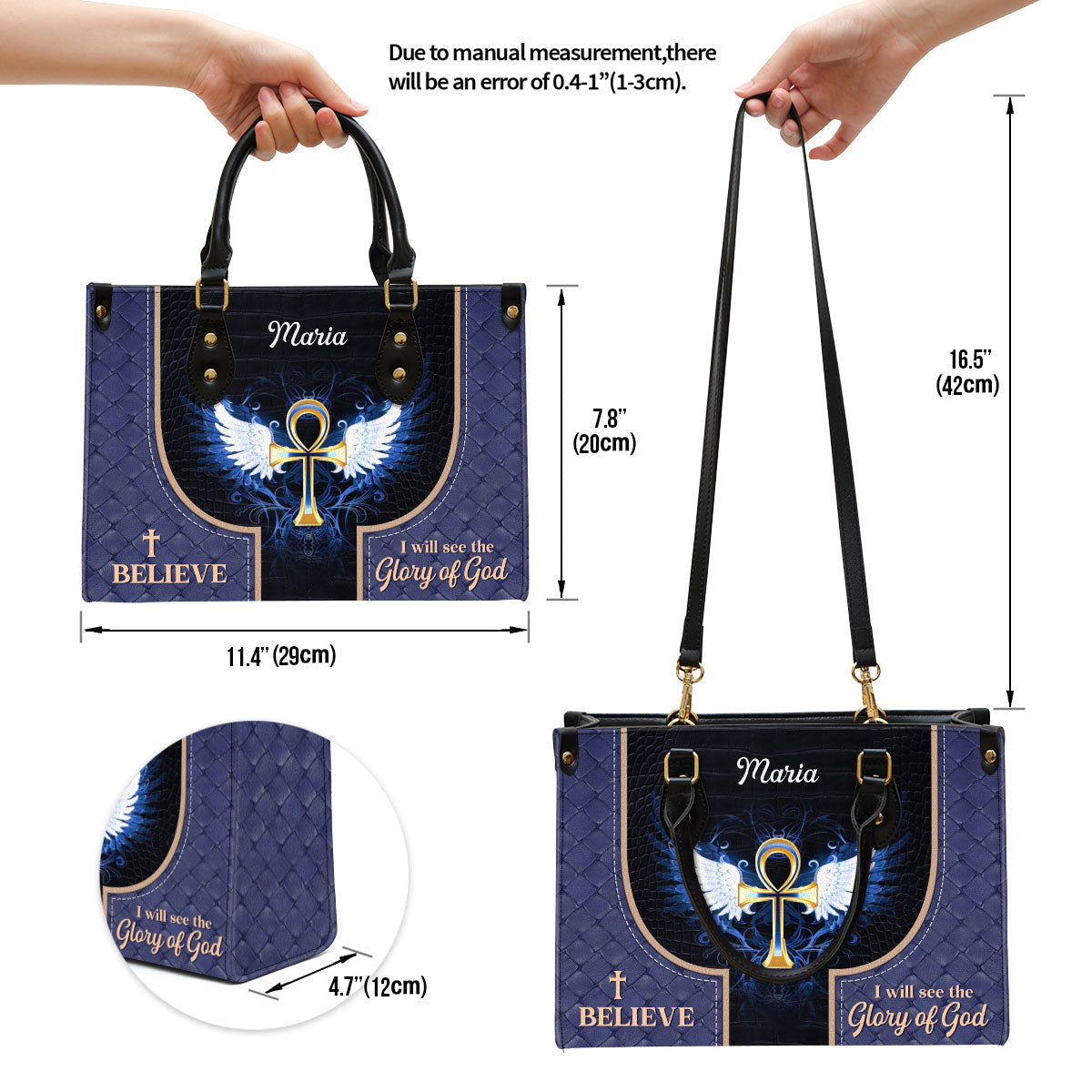 Personalized I Believe I Will See The Glory Of God Lovely Leather Bag - Christian Pu Leather Bags For Women