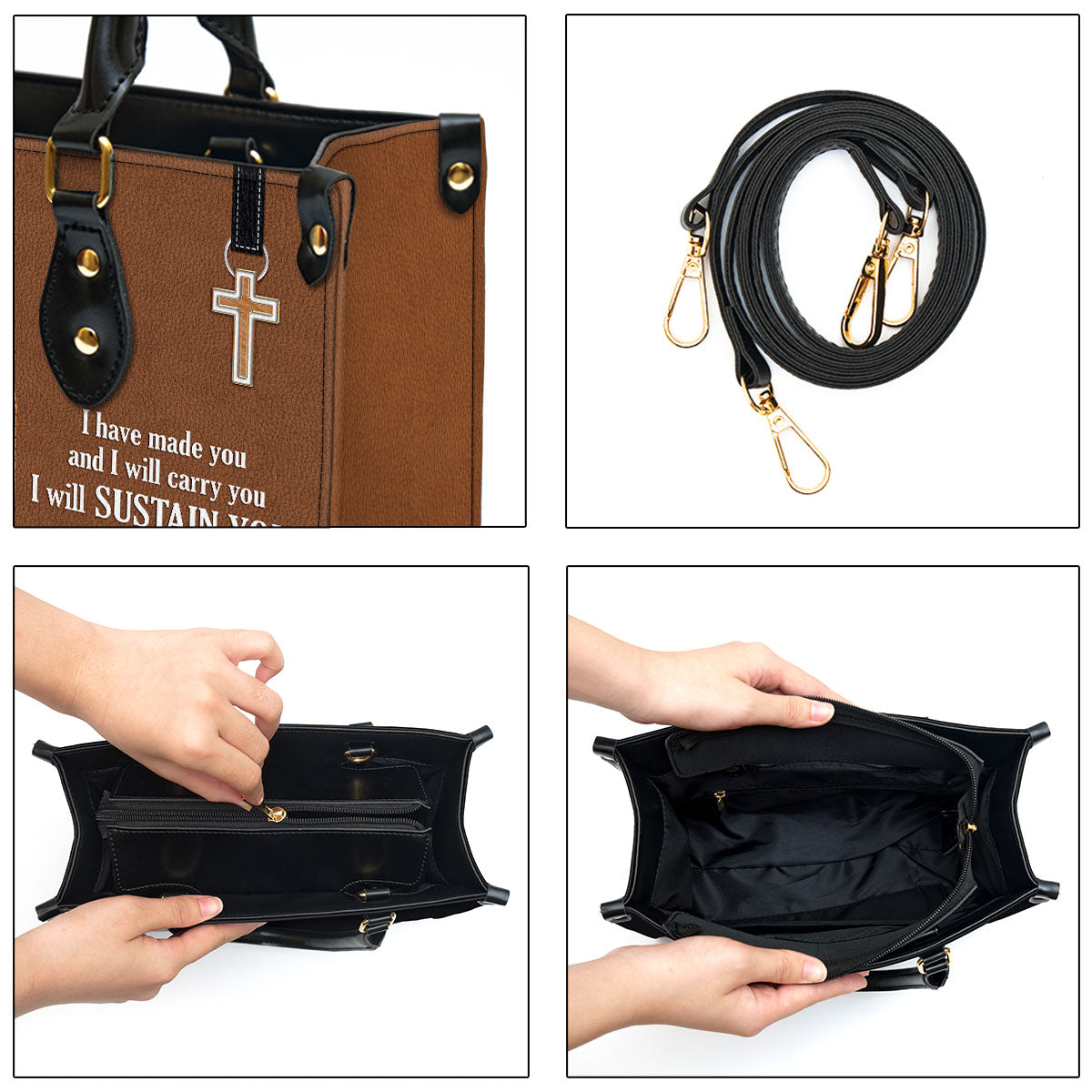 Personalized I Have Made You And I Will Carry You Leather Bag - Christian Pu Leather Bags For Women