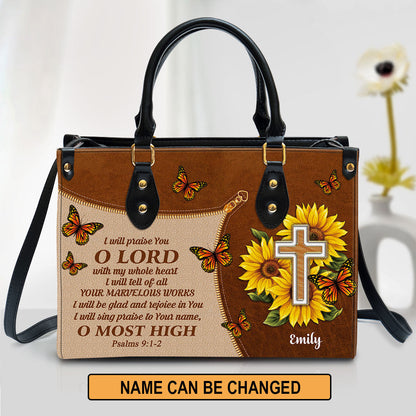 Personalized I Will Be Glad And Rejoice In You Gorgeous Leather Bag - Christian Pu Leather Bags For Women