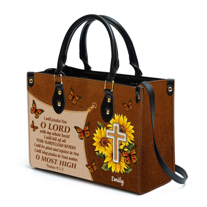 Personalized I Will Be Glad And Rejoice In You Gorgeous Leather Bag - Christian Pu Leather Bags For Women