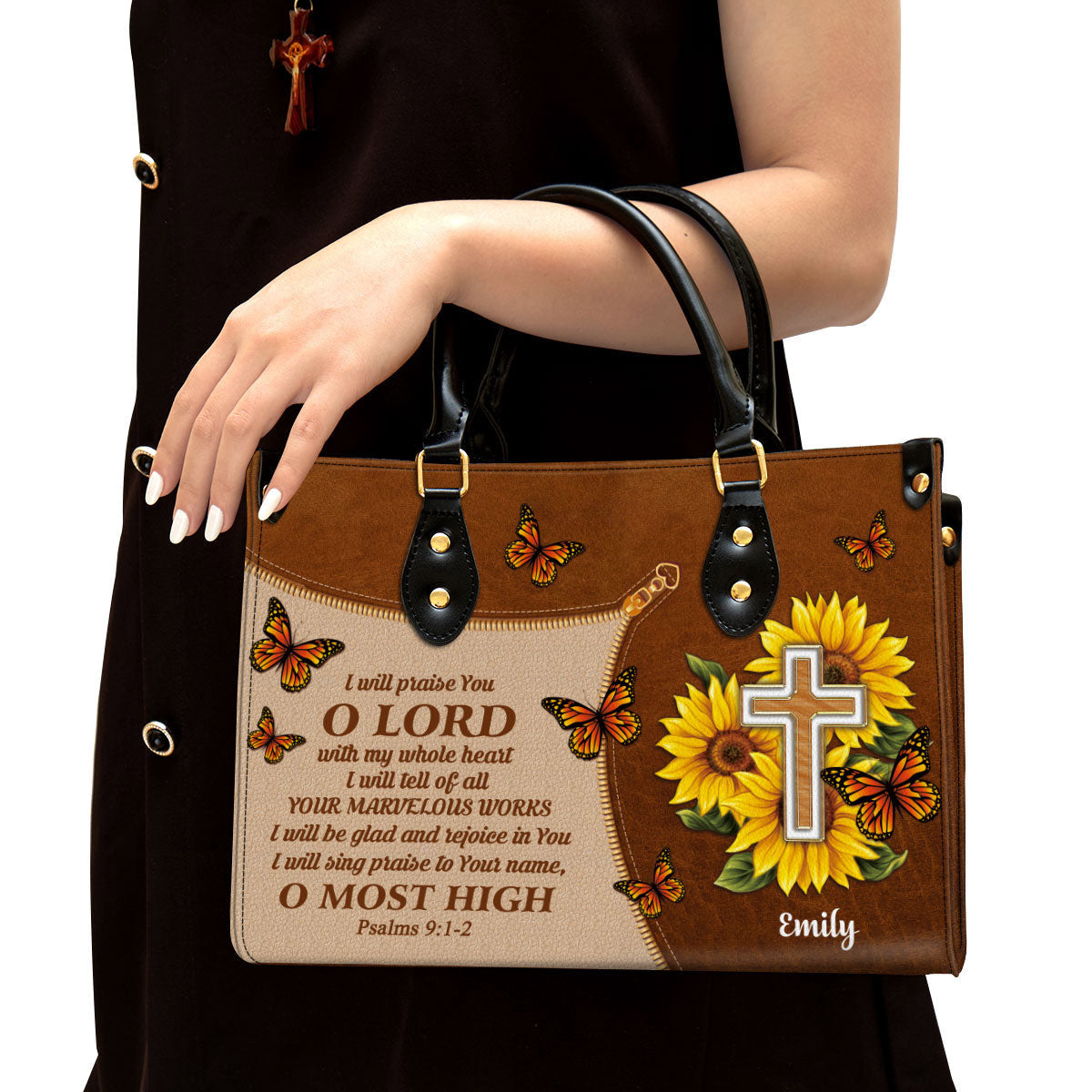 Personalized I Will Be Glad And Rejoice In You Gorgeous Leather Bag - Christian Pu Leather Bags For Women