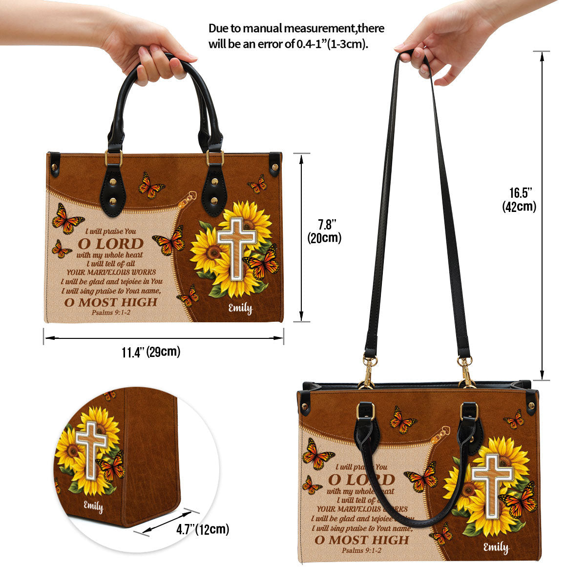 Personalized I Will Be Glad And Rejoice In You Gorgeous Leather Bag - Christian Pu Leather Bags For Women