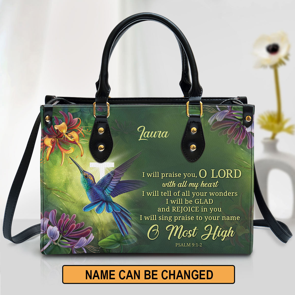 Personalized I Will Be Glad And Rejoice In You Unique Leather Bag - Christian Pu Leather Bags For Women
