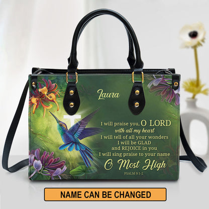 Personalized I Will Be Glad And Rejoice In You Unique Leather Bag - Christian Pu Leather Bags For Women