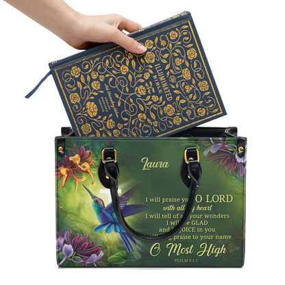 Personalized I Will Be Glad And Rejoice In You Unique Leather Bag - Christian Pu Leather Bags For Women