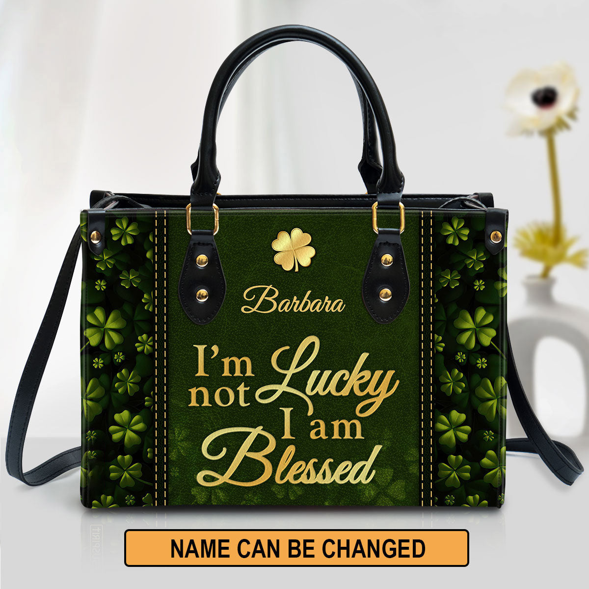 Personalized I‘m Not Lucky I Am Blessed Special Leather Bag - Christian Pu Leather Bags For Women
