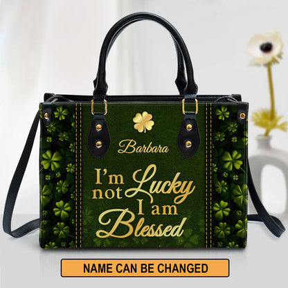 Personalized I‘m Not Lucky I Am Blessed Special Leather Bag - Christian Pu Leather Bags For Women