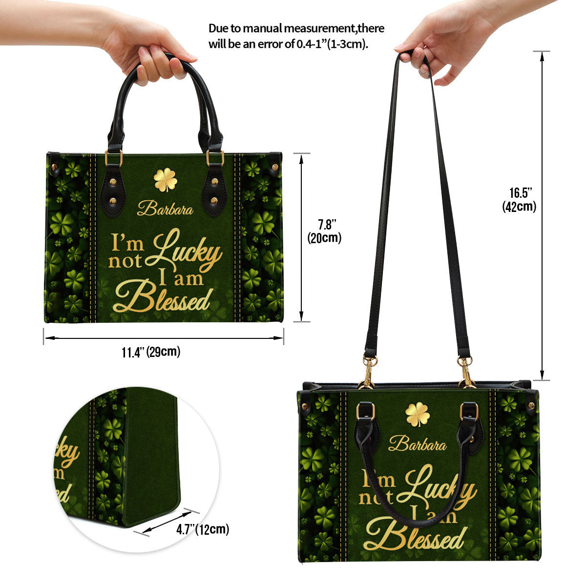 Personalized I‘m Not Lucky I Am Blessed Special Leather Bag - Christian Pu Leather Bags For Women