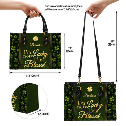 Personalized I‘m Not Lucky I Am Blessed Special Leather Bag - Christian Pu Leather Bags For Women